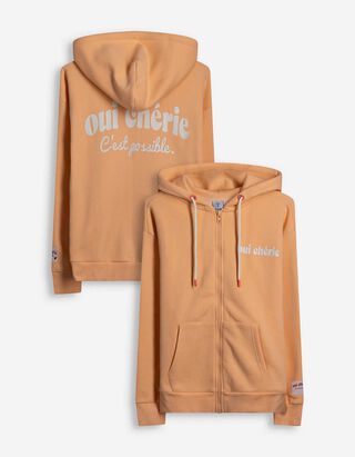 Sweatjacke - Print - orange