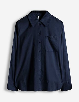 Overhemdblouse - Zachte touch - donkerblauw