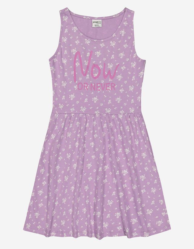 Rochie - Imprimeu mesaj - Mov