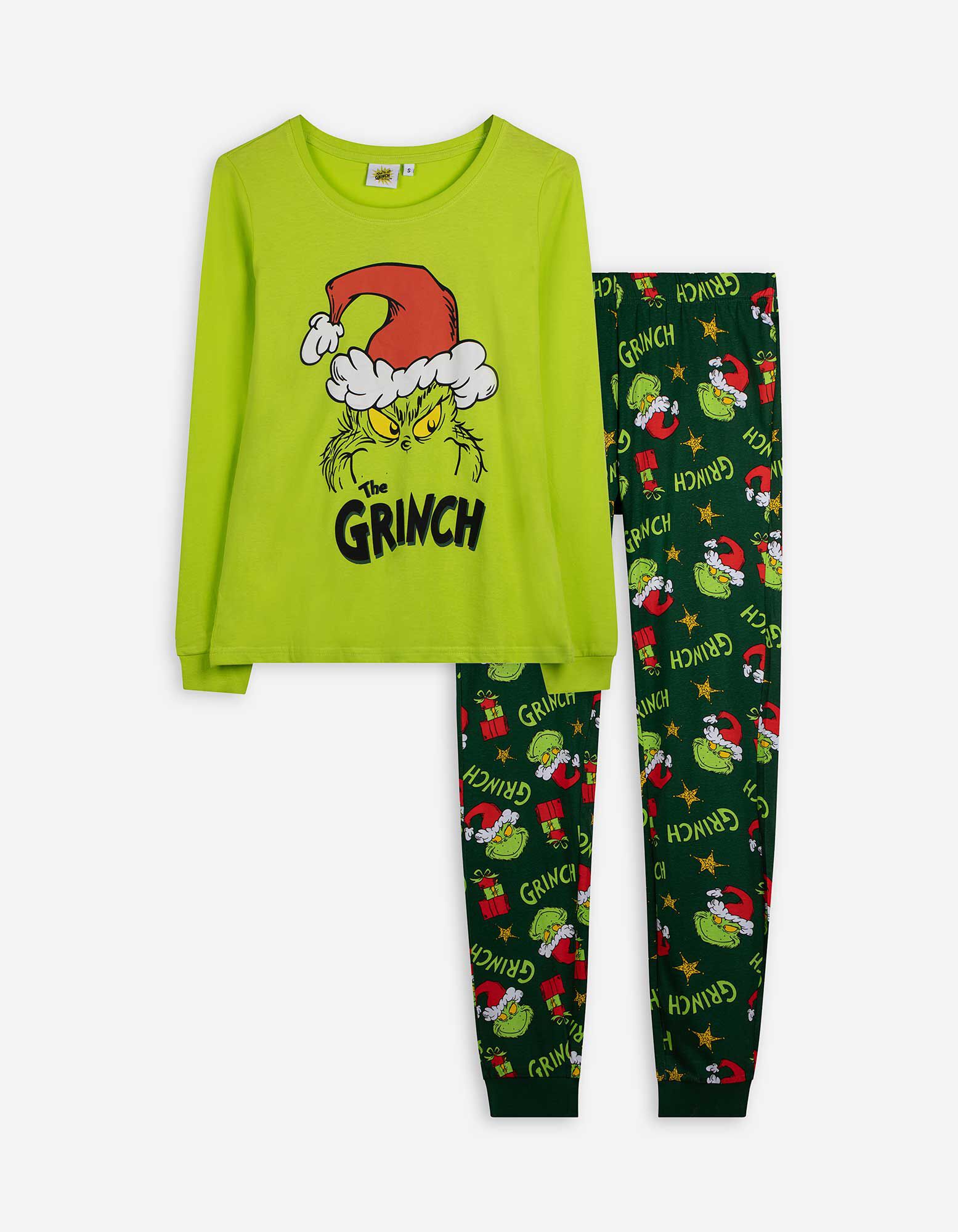 Set pijama alcătuit din bluză și pantaloni - Grinch - Bronz