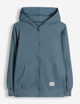 Sweatjacke - Waffelstruktur - blau
