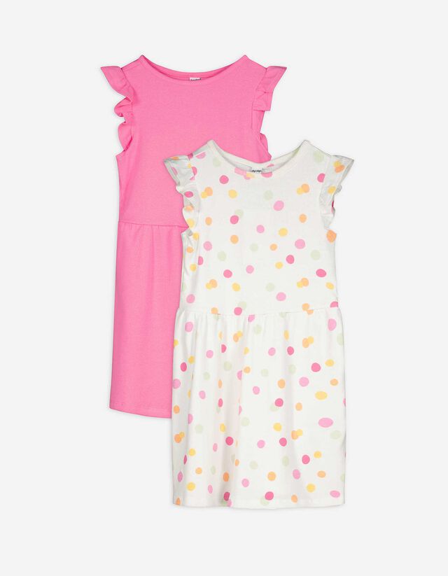 Kleid - Rippstrick - pink