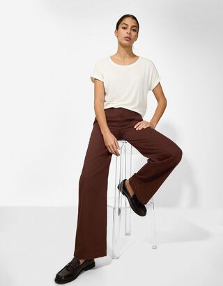 Hose - Wide Fit - dunkelbraun