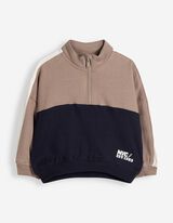 Ensemble sweat-shirt et pantalon - Blocage des couleurs - taupe