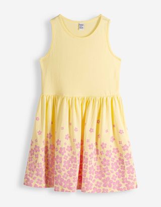 Kleid - Print - hellgelb