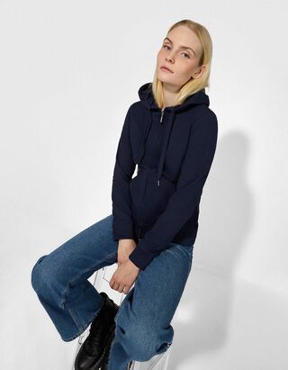 Sweatjacke - Kapuze mit Tunnelzug - dunkelblau