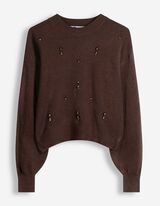 Pullover - Applikation - Braun