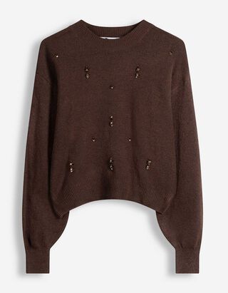 Pullover - Applikation - Braun