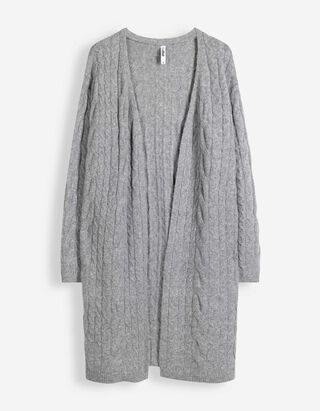 Longcardigan - Zopfstrick - Grau