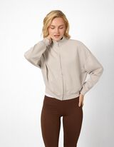 Sweatjacke - Soft-Touch - Beige