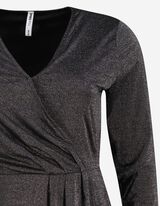 Rochie midi - Top wrap - Negru