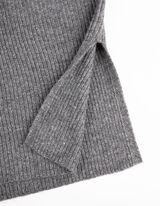 Gonna a maglia - Maglia a coste - grigio scuro