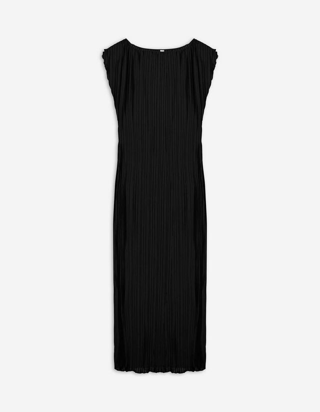 Kleid - Plisseefalten - schwarz