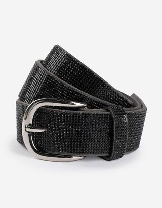 Gürtel - Ziersteine - schwarz