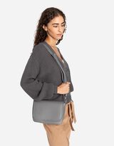 Torba za rame - Izgled kože - sivo