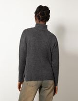Pullover en tricot - Mockneck - Gris foncé