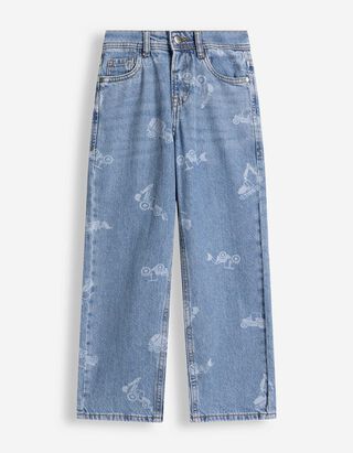Jeans - Laserprint - Hellblau