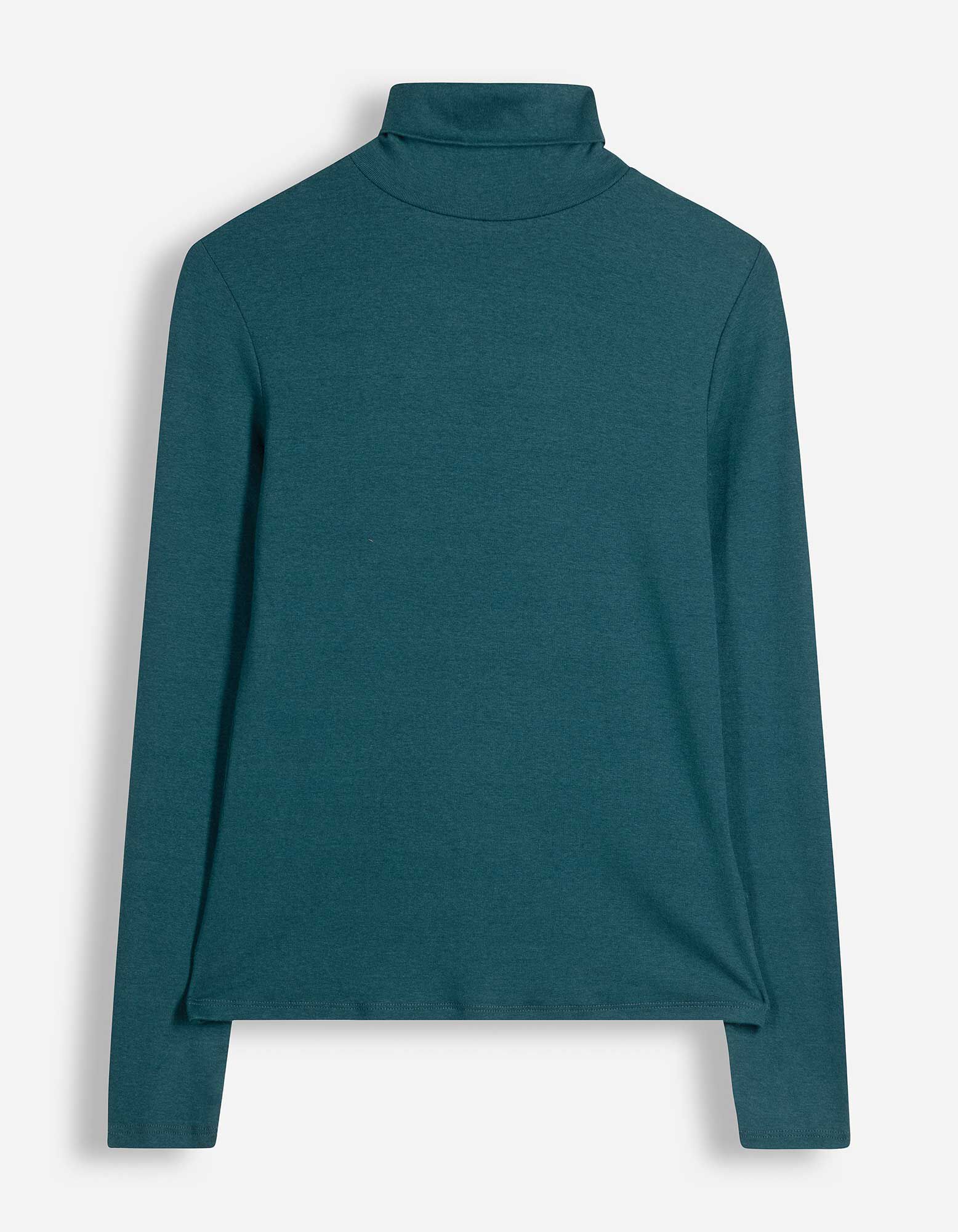 Langarmshirt - Rollkragen - Petrol