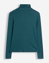 Langarmshirt - Rollkragen - Petrol