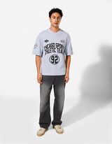 T-Shirt - V-Ausschnitt - hellblau