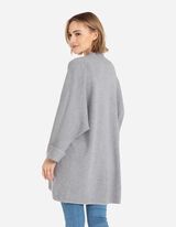 Hosszított kardigán - Visszahajtott ujj - szürke