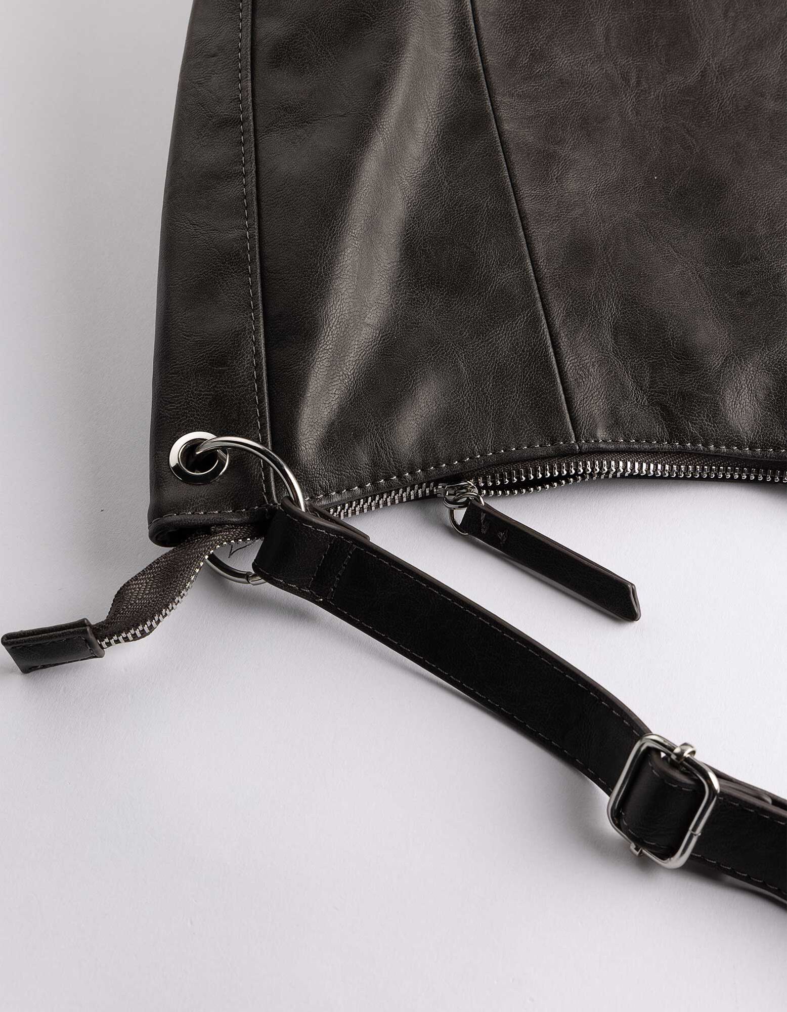 Tasche - Kunstleder - Dunkelgrau