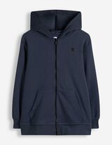 Sweatjacke - Print - Dunkelblau