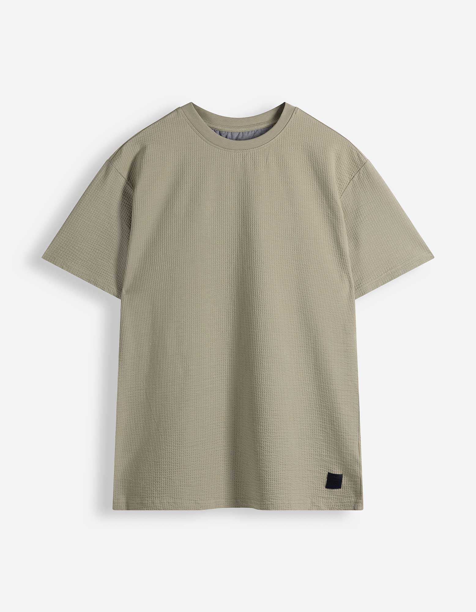 T-shirt - Seersucker - taupe