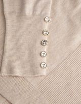 Ilgas kardiganas - Viskozės mi&scaron;inys - smelio spalvos