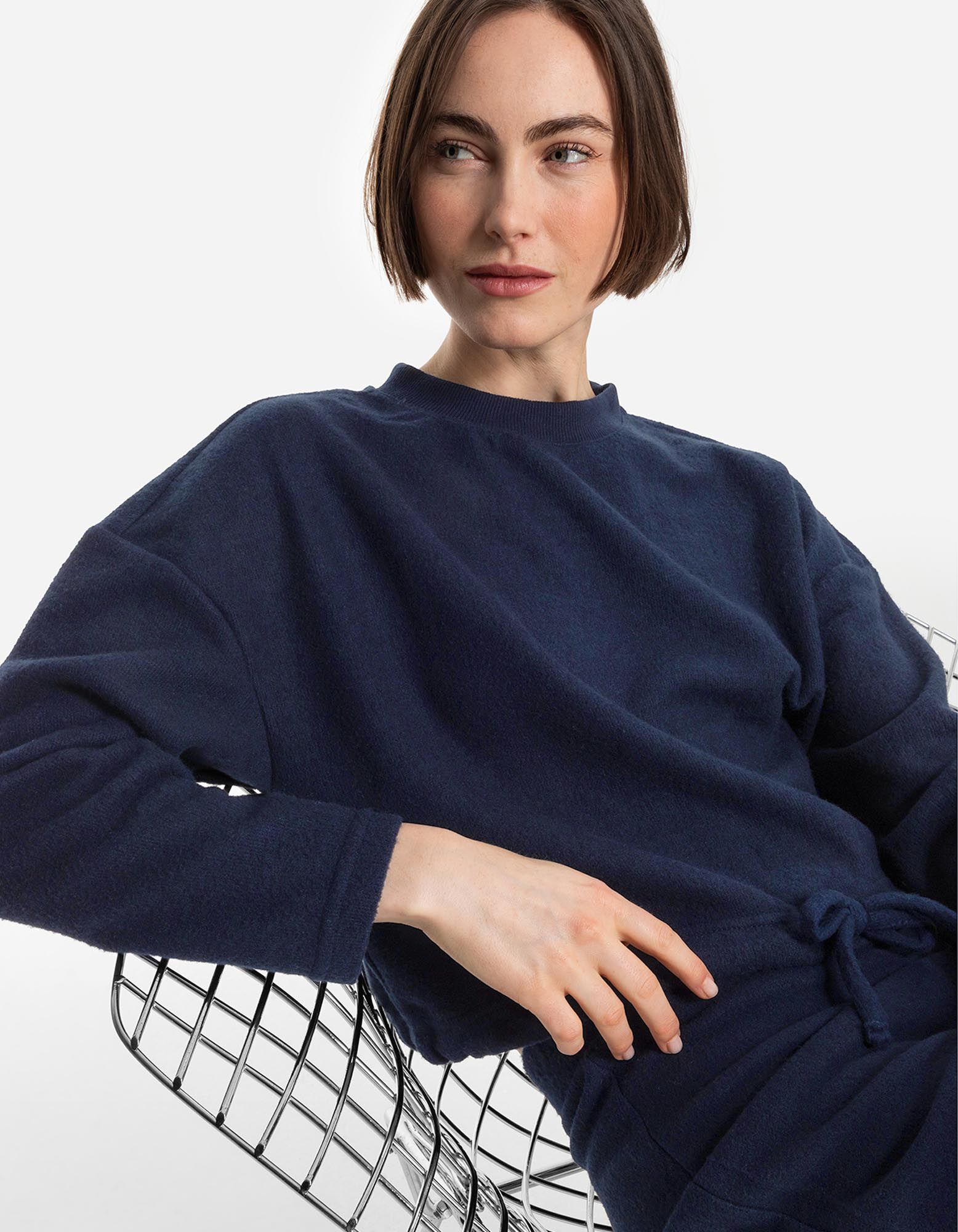 Sweatshirt - Tunnelzug am Saum - dunkelblau - Takko Fashion