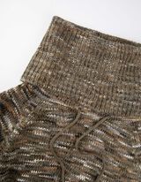 długi sweter - Dzianina - ciemny zielony