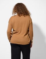 Pullover - Scollo a V - marrone chiaro