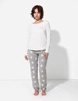 Pyžamové kalhoty - Vzor po celé ploše - seda