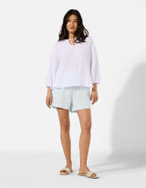 Bluse - Musselin - Wei&szlig;