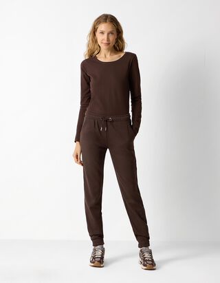 Jogginghose - Relaxed Fit - Dunkelbraun