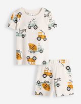 Pyjama set van shirt en shorts - Motief all-over - wit