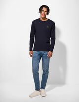 Langarmshirt - einfarbig - dunkelblau