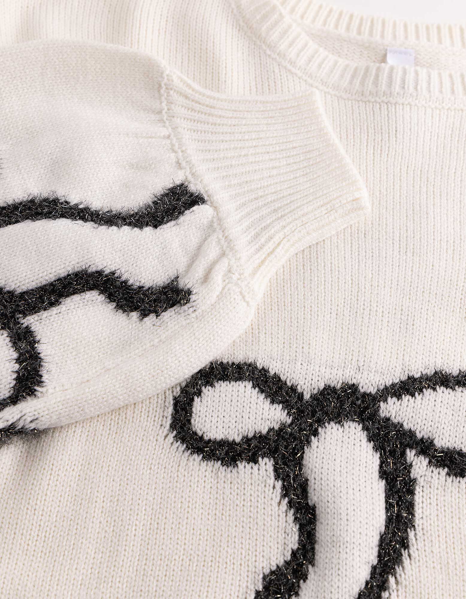 Pullover - Schleifen - Off-White