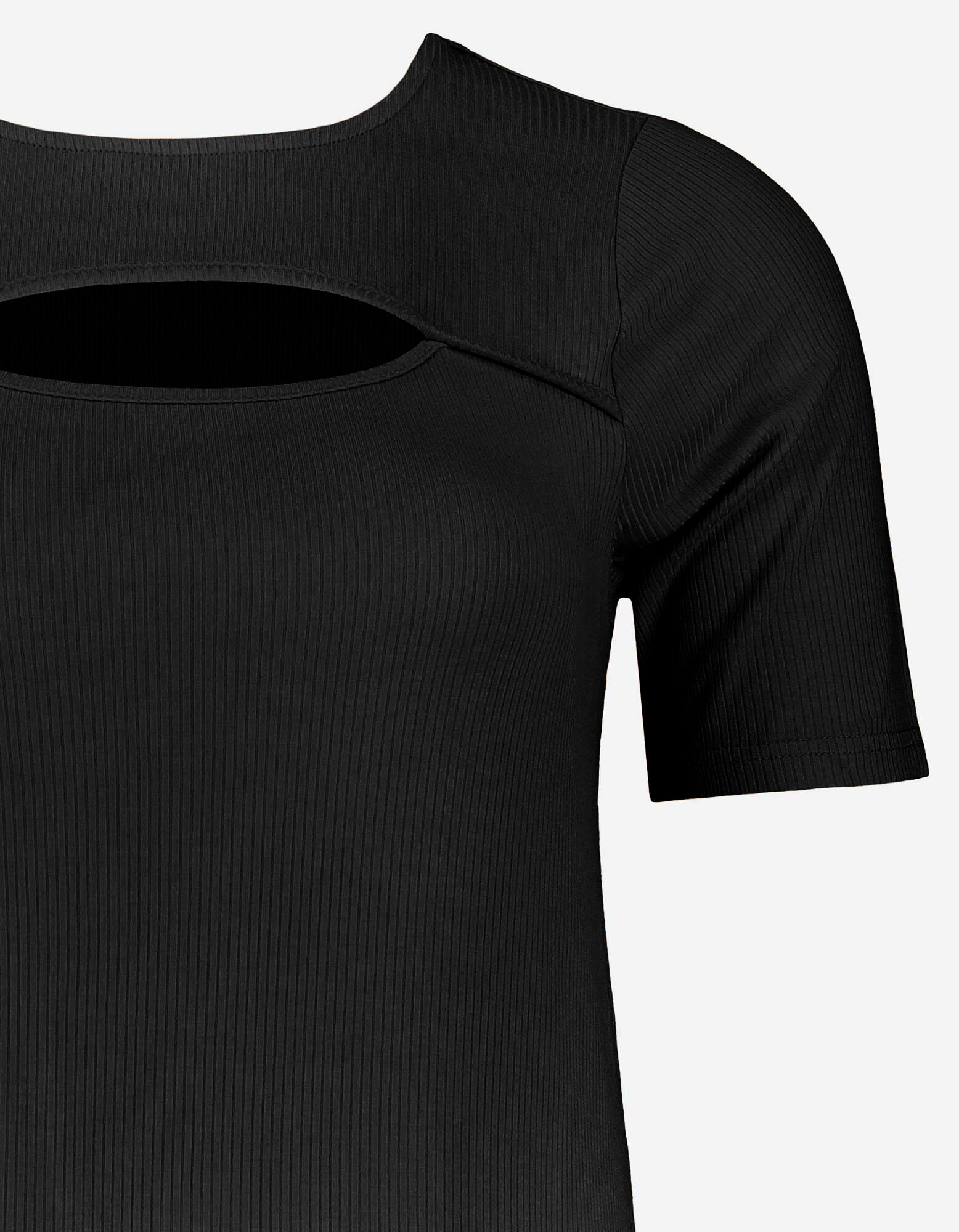 T-shirt - Viscose m&eacute;lang&eacute;e - Noir