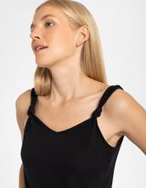 Ujjatlan felső - Csom&oacute;zott - fekete