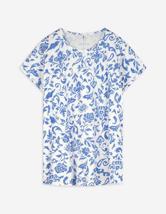 T-shirt - Motif all-over - blanc