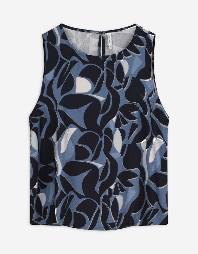 Blusenshirt - Allover-Print - blau