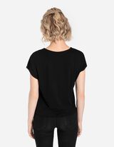 Majica kratkih rukava - Podesivi rub - crno