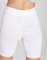 Kolesarske hlače - Me&scaron;anica bombaža - belo