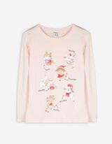 Langarmshirt - Frontprint - rosa