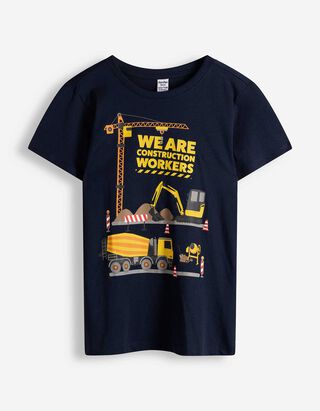 Shirt - Frontprint - dunkelblau