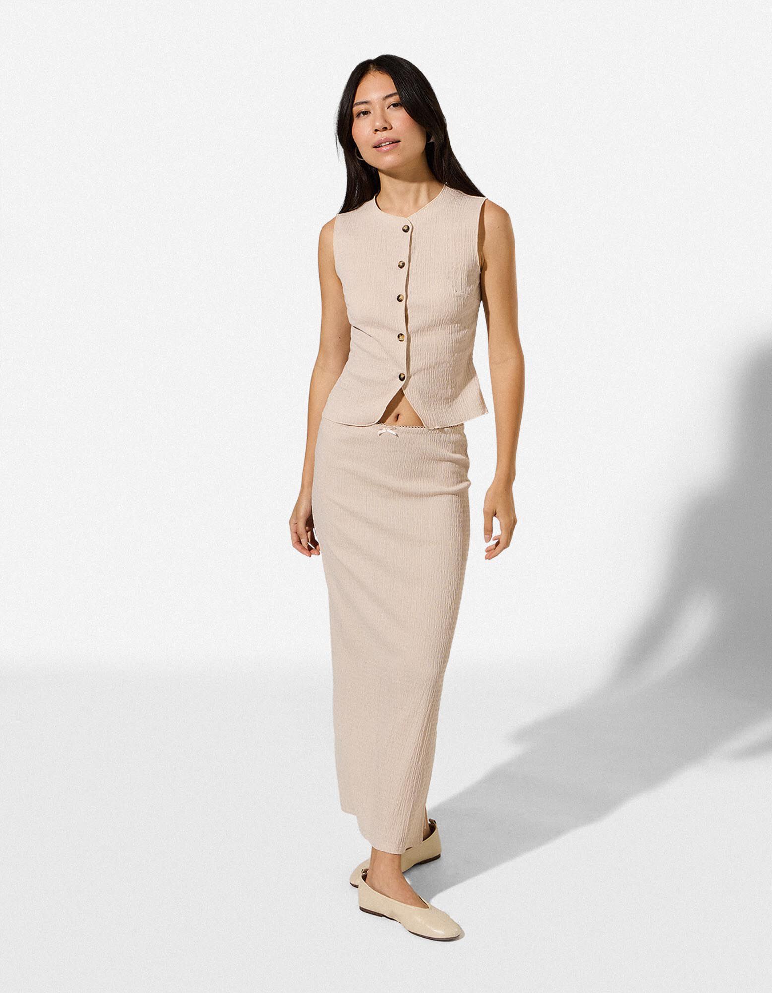Top - Cr&ecirc;pe - Beige
