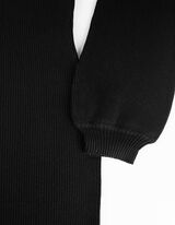 Pletena haljina - Uz telo - crno