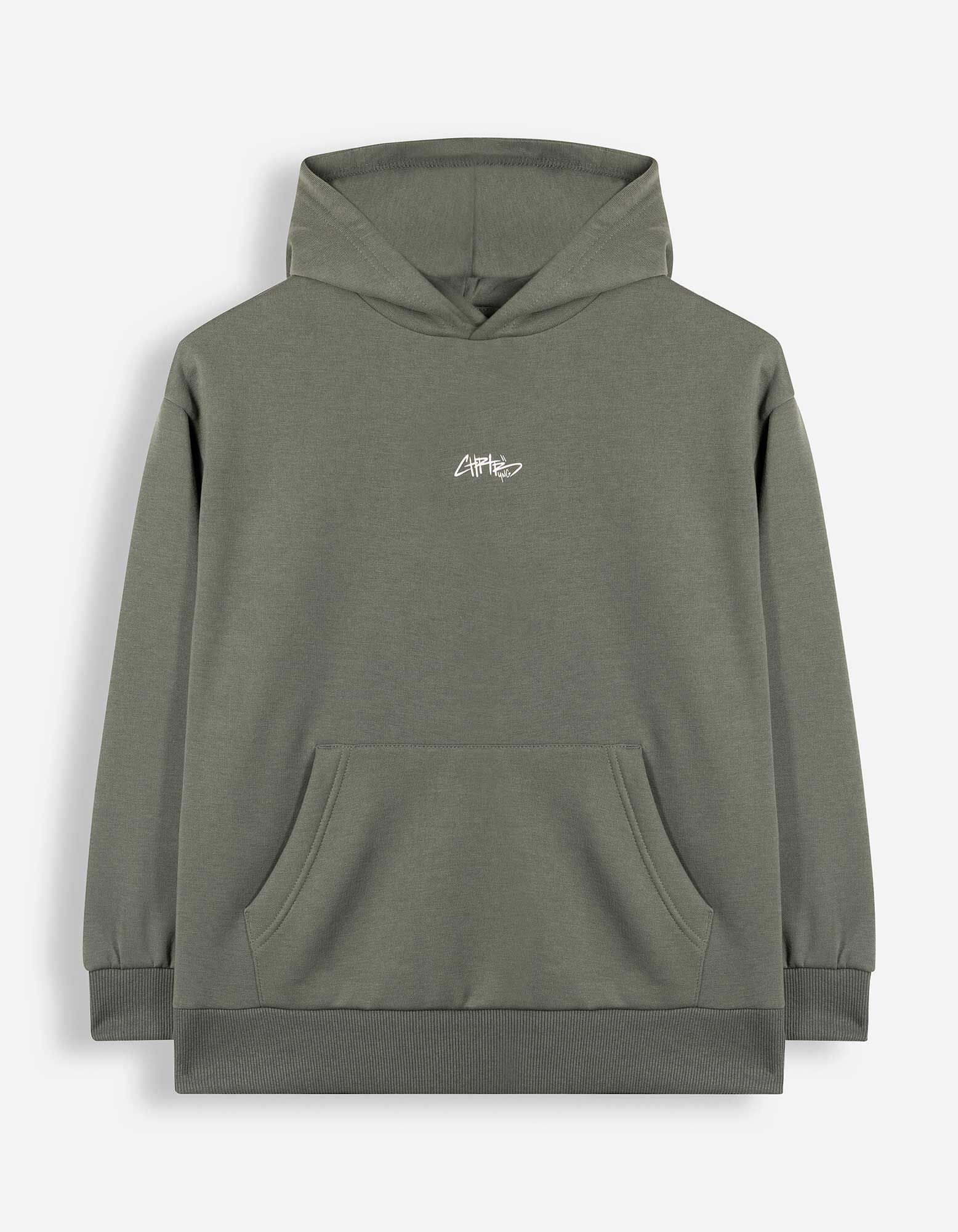 Hoodie - Oversized Fit - Dunkelgr&uuml;n