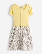 Robe - Imprim&eacute; all-over - Jaune clair